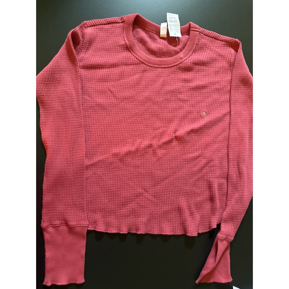 PacSun-Me to We rib knit cropped top long sleeve size Small NWT Color: Rose - Picture 1 of 4